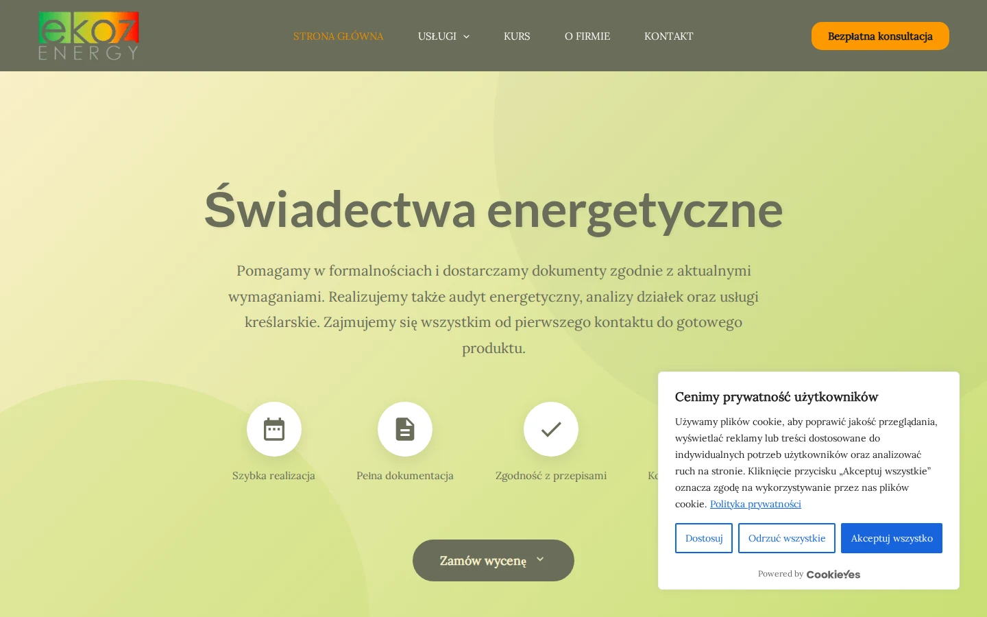 Strona internetowa Ekozenergy.pl