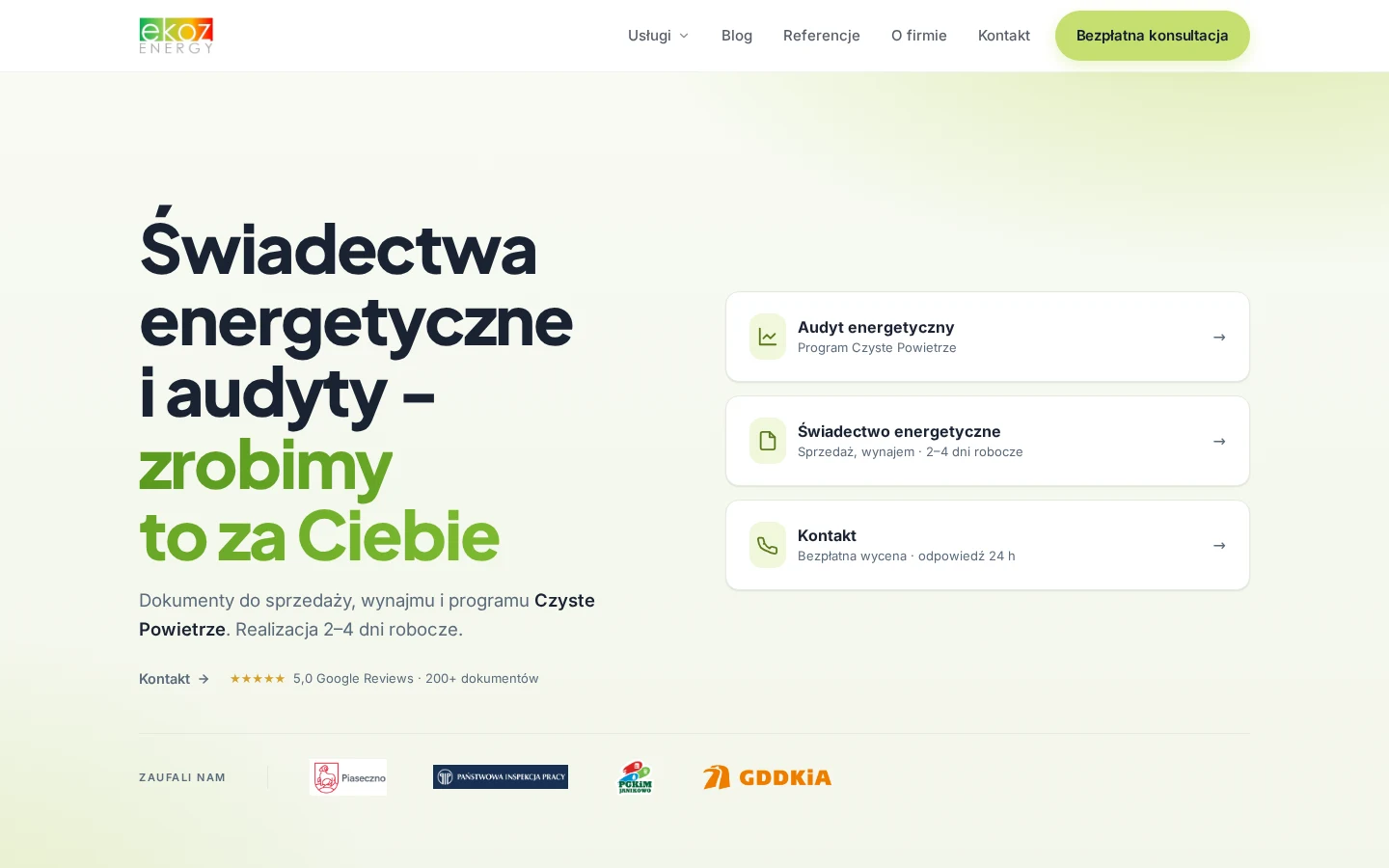 Modernizacja strony Ekozenergy.pl