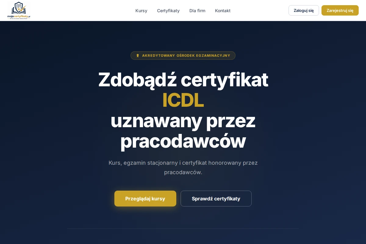 Platforma kursów i certyfikatów ICDL
